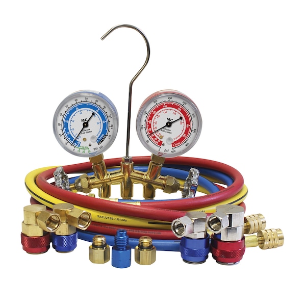 Mastercool R1234yf/R134a Brass Manifold Gauge Set ME66661-AYF - main
